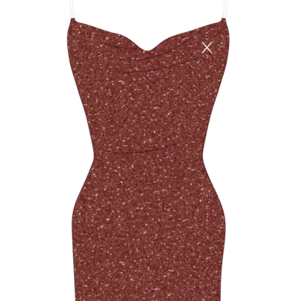 Boutinela Women's Red and Burgundy Dress